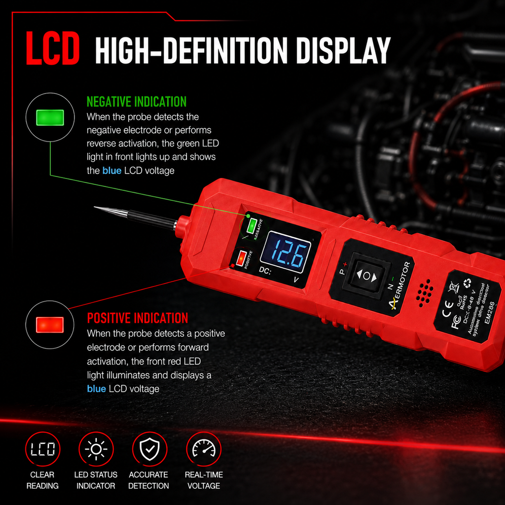 Automotive Power Probe 6–48V Digital Circuit Tester