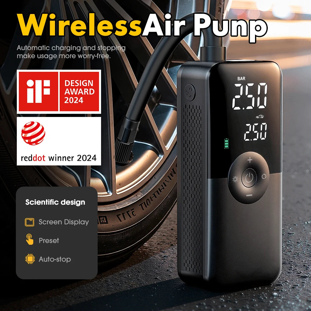 Digital Tire Inflator Pro portable air compressor with digital pressure display